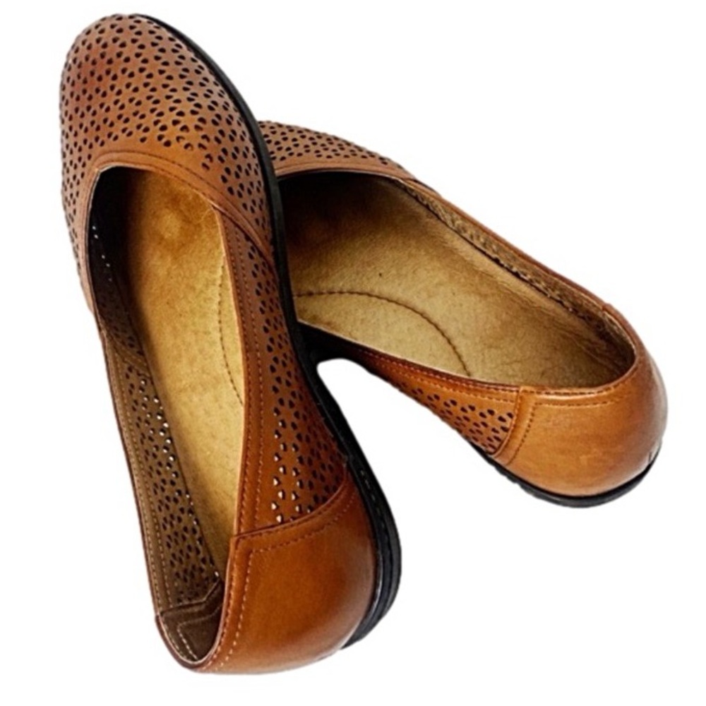 Dansko Tan Perforated Women's Flats